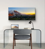 Mt. Rainier in Sunset | Authentic Nature Photography | Gallery Wrapped Canvas Horizontal Print | Biophilic Style Wall Art Home Office Decor