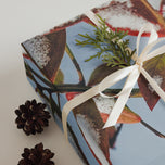 Nature-Inspired Holiday Gift Premium Wrapping Paper Featuring Winter Snow Red Leaves Authentic Photography | 28.75"×19.75" Set of 3 Sheets