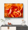 Orange Rose Petals with Raindrops - Authentic Macro Photography - Unframed Canvas Horizontal Print - Biophilic Style Wall Art Decor