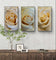 Pale Yellow Roses Canvas Wall Art Set of 3 | Unframed Vertical Photography Prints | Biophilic Home Office Decor
