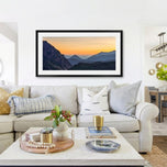 Summer Brilliance - Peaceful Sunset Over Mt. Rainier National Park | Unframed Horizontal Panoramic Canvas Biophilic Wall Art