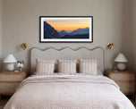 Summer Brilliance - Peaceful Sunset Over Mt. Rainier National Park | Unframed Horizontal Panoramic Canvas Biophilic Wall Art