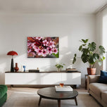 Pink Cherry Blossom Gallery Wrapped Canvas Wall Art | Horizontal Macro Flower Photography Print | Ready to Hang