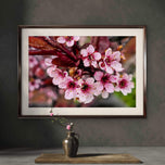 Pink Cherry Blossom Macro Photography Canvas Set of 2 | Unframed Horizontal Prints | Biophilic Décor for Living Room, Bedroom & Office