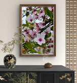 Pink Cherry Blossom Macro Photography Canvas Set of 2 | Unframed Vertical Prints | Biophilic Décor for Living Room, Bedroom & Office