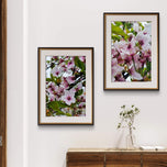Pink Cherry Blossom Macro Photography Canvas Set of 2 | Unframed Vertical Prints | Biophilic Décor for Living Room, Bedroom & Office
