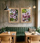 Pink Cherry Blossom Macro Photography Canvas Set of 2 | Unframed Vertical Prints | Biophilic Décor for Living Room, Bedroom & Office