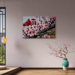 Pink Cherry Gallery‑Wrapped Canvas Wall Art | Macro Photography Horizontal Print