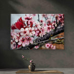 Pink Cherry Gallery‑Wrapped Canvas Wall Art | Macro Photography Horizontal Print