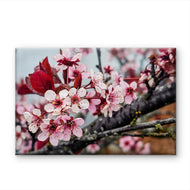 Pink Cherry Gallery‑Wrapped Canvas Wall Art | Macro Photography Horizontal Print