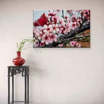 Pink Cherry Gallery‑Wrapped Canvas Wall Art | Macro Photography Horizontal Print
