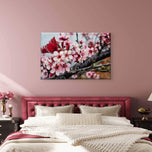 Pink Cherry Gallery‑Wrapped Canvas Wall Art | Macro Photography Horizontal Print