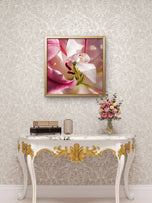 Pink Lily Blossom Canvas Wall Art Set of 3 | Unframed Square Macro Photography Prints | Spring Magic Collection