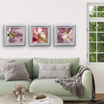 Pink Lily Blossom Canvas Wall Art Set of 3 | Unframed Square Macro Photography Prints | Spring Magic Collection