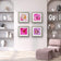For Rose Lovers - Pink Roses Macro Photography | Unframed Square Canvas Wall Art Set of 4 for Living Room