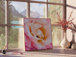 For Rose Lovers - Pink Roses Macro Photography | Unframed Square Canvas Wall Art Set of 4 for Living Room