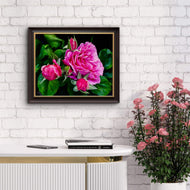 For Rose Lovers - Pink Roses Closeup Photography | Unframed Horizontal Canvas Wall Art Print for Living Room