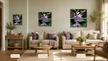 Summer Brilliance — Fairy Hydrangea | Purple Flower Macro Wall Art Set of 2 | Magical Summer Garden | Unframed Horizontal Canvas Prints