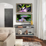 Summer Brilliance — Fairy Hydrangea | Purple Flower Macro Wall Art Set of 2 | Magical Summer Garden | Unframed Horizontal Canvas Prints
