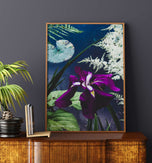 Summer Brilliance — Purple Iris Flower Photography | Unframed Vertical Canvas Wall Art Set of 2 for Living Room