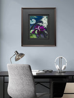 Summer Brilliance — Purple Iris Flower Photography | Unframed Vertical Canvas Wall Art Set of 2 for Living Room