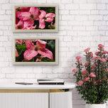 Moody Pink Dogwood Canvas Wall Art Set of 2 — Rain-Kissed Macro Botanical Prints