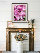 Rain-Kissed Pink Rhododendrons Canvas Wall Art Set of 3 | Pacific Northwest Macro Photography Vertical Prints | Botanical Décor for Home & Office