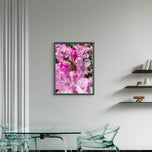 Rain-Kissed Pink Rhododendrons Canvas Wall Art Set of 3 | Pacific Northwest Macro Photography Vertical Prints | Botanical Décor for Home & Office