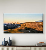 Rainier Mountains in Summer Sunset | Authentic Nature Photography | Gallery Wrapped Canvas Horizontal Print | Biophilic Wall Art for Home & Office Décor