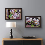Rainy Apple Blossom Macro Photography Canvas Set of 4 | Unframed Vertical & Horizontal Spring Wall Art | Biophilic Décor for Living Room, Bedroom & Office