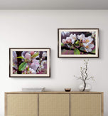 Rainy Apple Blossom Macro Photography Canvas Set of 4 | Unframed Vertical & Horizontal Spring Wall Art | Biophilic Décor for Living Room, Bedroom & Office