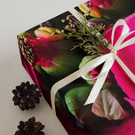 Red Poinsettia Premium Gift Wrap with Authentic Macro Photography | Wrapping Paper 3 Sheets Set | Holiday Botanical Design