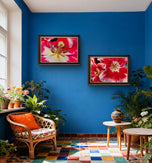 Red Tulip Macro Canvas Print Set of 4 | Feel Spring's Bold Energy | Authentic Floral Photography | Biophilic Vertical & Horizontal Wall Art