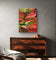Red Succulents with Raindrops | Vertical Gallery Wrapped Canvas Print | Nature Photography Wall Art for Home & Office
