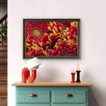 Spring Red Flowers Canvas Wall Art Set of 2 | Unframed Horizontal Macro Photography Prints | Biophilic Décor for Living Room, Bedroom & Office