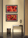 Spring Red Flowers Canvas Wall Art Set of 2 | Unframed Horizontal Macro Photography Prints | Biophilic Décor for Living Room, Bedroom & Office