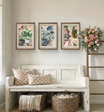 Spring Succulents Canvas Print Set of 3 | Bring Calm Indoors | Authentic Macro Photography | Biophilic Vertical Wall Art for Home Décor