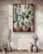 Sage Green Succulent Canvas Wall Art — Unframed Vertical Macro Photography Print | Botanical Closeup Decor for Bedroom, Bathroom & Spa | 3 Sizes