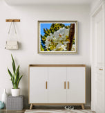 Sunny Cherry Blossom Macro Photography Canvas Set of 3 | Unframed Horizontal Prints | Biophilic Décor for Living Room, Bedroom & Office