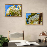 Sunny Cherry Blossom Macro Photography Canvas Set of 3 | Unframed Horizontal Prints | Biophilic Décor for Living Room, Bedroom & Office