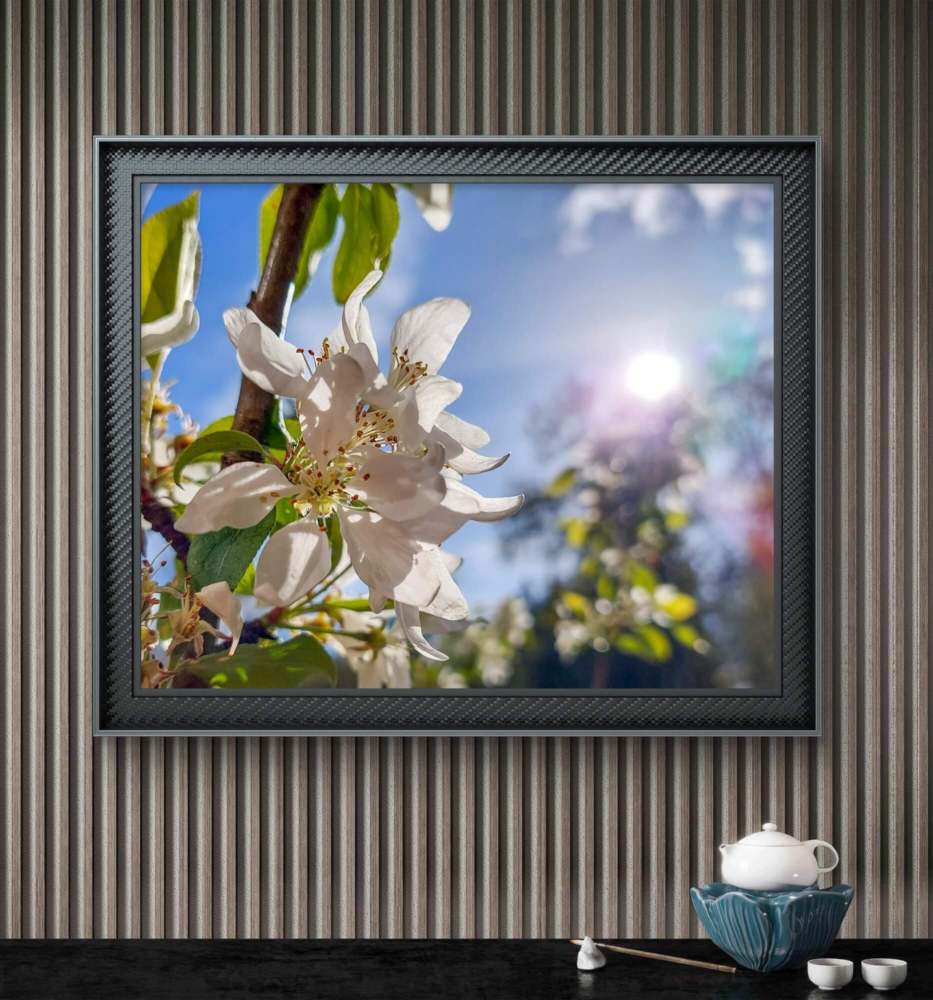 『Apple Blossom & Princess.*』シーグラスアート Sunset Apple Blossom Canvas Set of 3 | Spring Wall Art – The