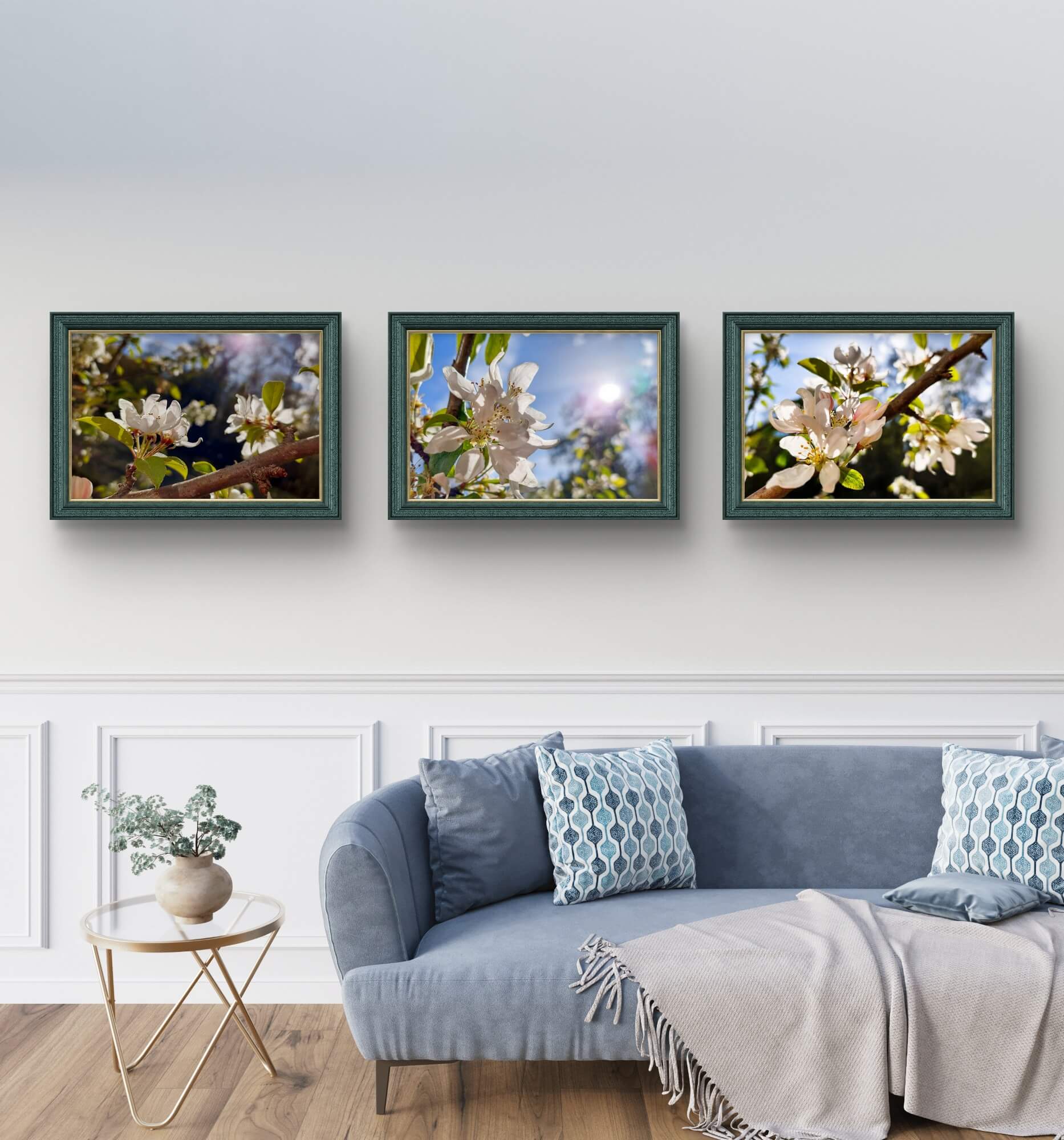 Sunset Apple Blossom Canvas Set of 3 | Spring Wall Art – The
