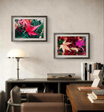 Autumn Vibrant Leaves Authentic Macro Photography | Unstretched Canvas Prints Set of 4 Mixed Orientation Wall Art | Biophilic Style Decor