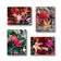Autumn Vibrant Leaves Authentic Macro Photography | Unstretched Canvas Prints Set of 4 Mixed Orientation Wall Art | Biophilic Style Decor