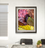 Autumn Vibrant Leaves Authentic Macro Photography | Unstretched Canvas Vertical Wall Art Set of 3 | Biophilic Nature Décor
