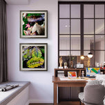 Autumn Vibrant Leaves Photography Prints | Set of 6 Unstretched Canvas Square Wall Art | Biophilic Nature Decor