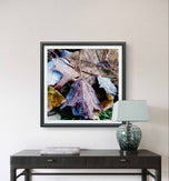 Autumn Vibrant Leaves Photography Prints | Set of 6 Unstretched Canvas Square Wall Art | Biophilic Nature Decor