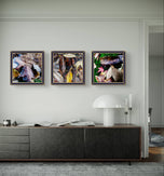 Autumn Vibrant Leaves Photography Prints | Set of 6 Unstretched Canvas Square Wall Art | Biophilic Nature Decor