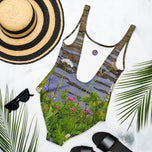 Tipsoo Lake Wildflowers One-Piece Swimsuit | Mt. Rainier Alpine Wildflowers | All-Over Print Nature Swimwear