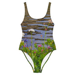 Tipsoo Lake Wildflowers One-Piece Swimsuit | Mt. Rainier Alpine Wildflowers | All-Over Print Nature Swimwear
